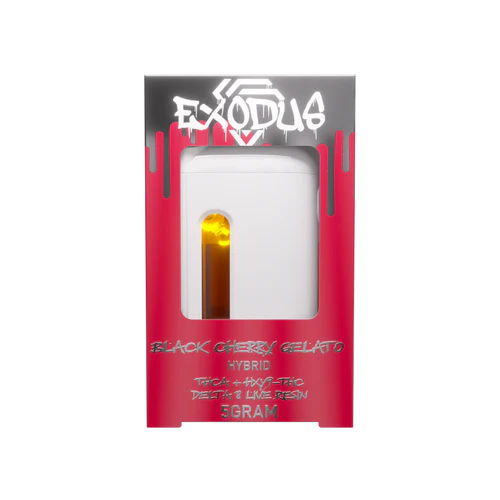 Exodus THCA + HXY9 THC + Delta 8 Live Resin Disposable Vape – Black Cherry Gelato Hybrid 5g