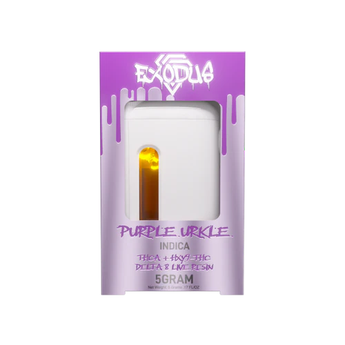 Exodus THCA + HXY9 THC + Delta 8 Live Resin Disposable Vape – Purple Urkle Indica 5g