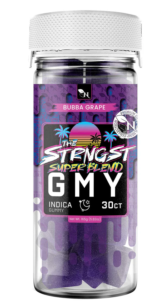 Strngst Super Blend gummies Bubba Grape indica jar 30ct 200mg