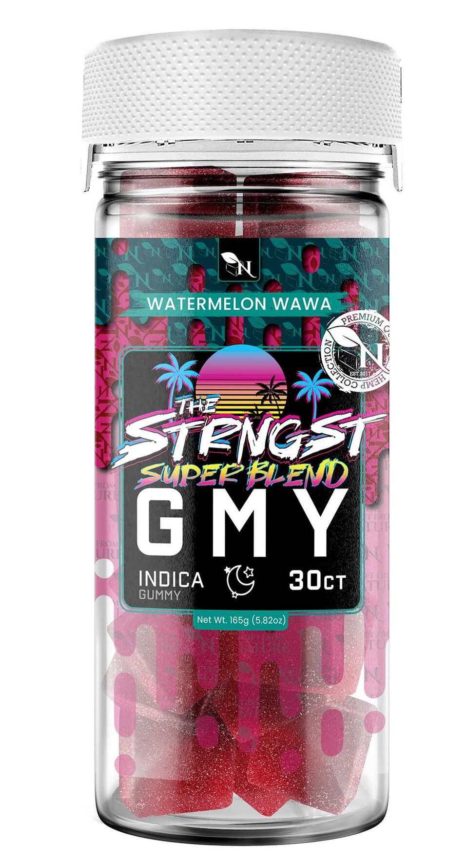 AGFN GMY THC Gummies Watermelon Wawa Indica 6000mg live resin infused gummies