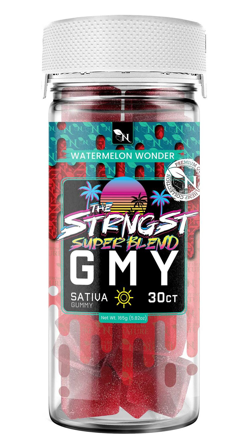 AGFN GMY THC Gummies Watermelon Wonder Sativa 6000mg super blend gummies with live resin