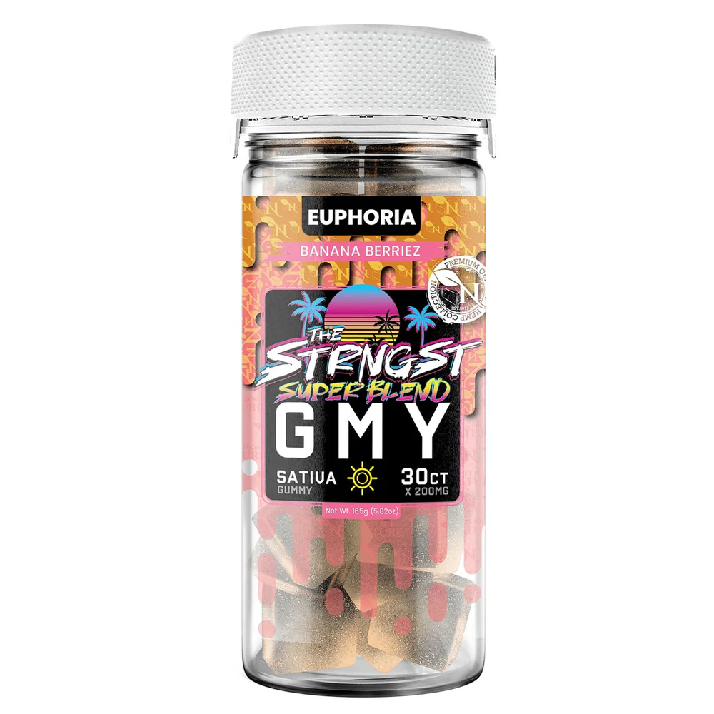 Strngst Super Blend gummies Banana Berriez sativa jar 30ct 200mg