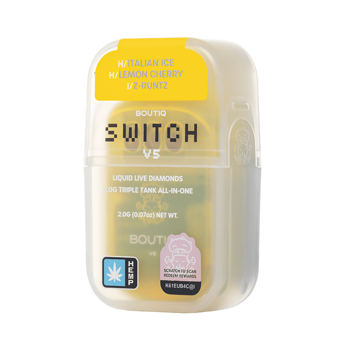 Boutiq SWITCH V5 THCA Disposable 2G Italian Ice Lemon Cherry Z Runtz