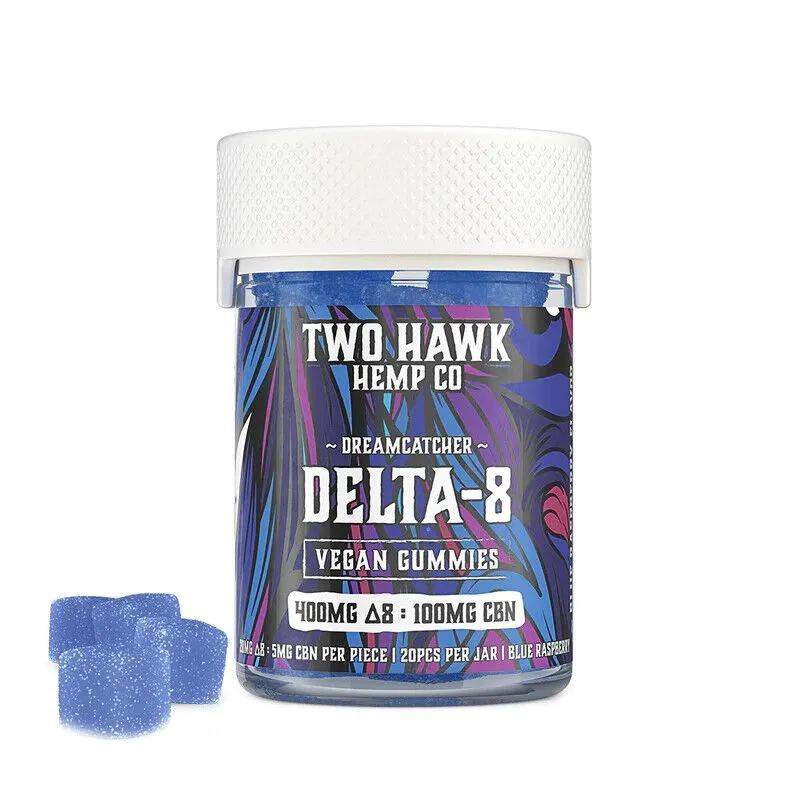 Two Hawk Hemp - Delta 8 Edible - D8:CBN Dreamcatcher Gummies - 25mg - 20 Count Jar