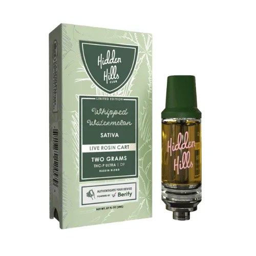 Hidden Hills THCP Live Rosin 2gr Vape Cartridge