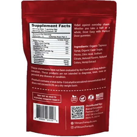 Tillman Tranquils Sleep Gummies + Melatonin 3:1 CBD:CBN Cherry - Image 2