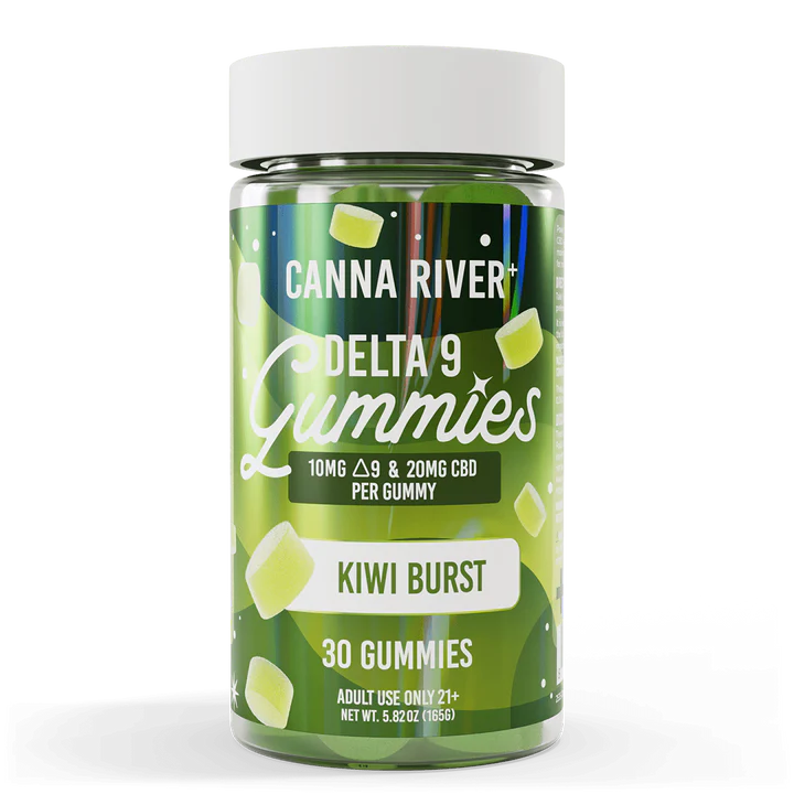 Canna River Delta 9 THC Gummies with CBD Kiwi Burst