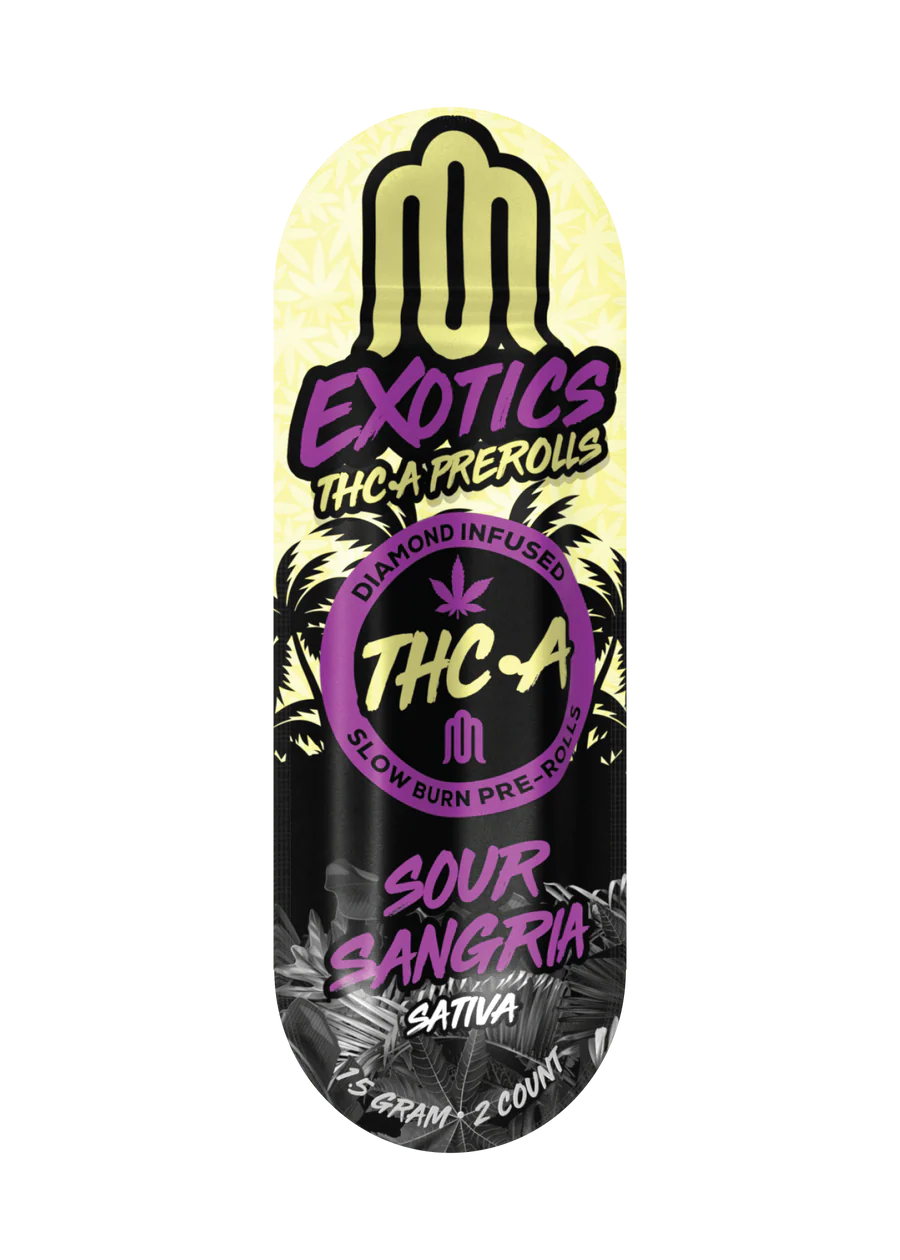 Exotics THCA Diamond Infused Pre-Rolls Sour Sangria Sativa 1.5g 2-Count