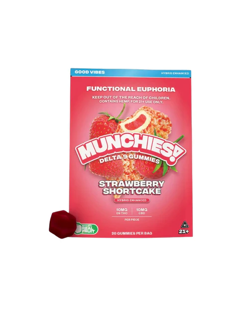 Delta Munchies Euphoria Delta-9 THC Gummies Strawberry Shortcake 200mg