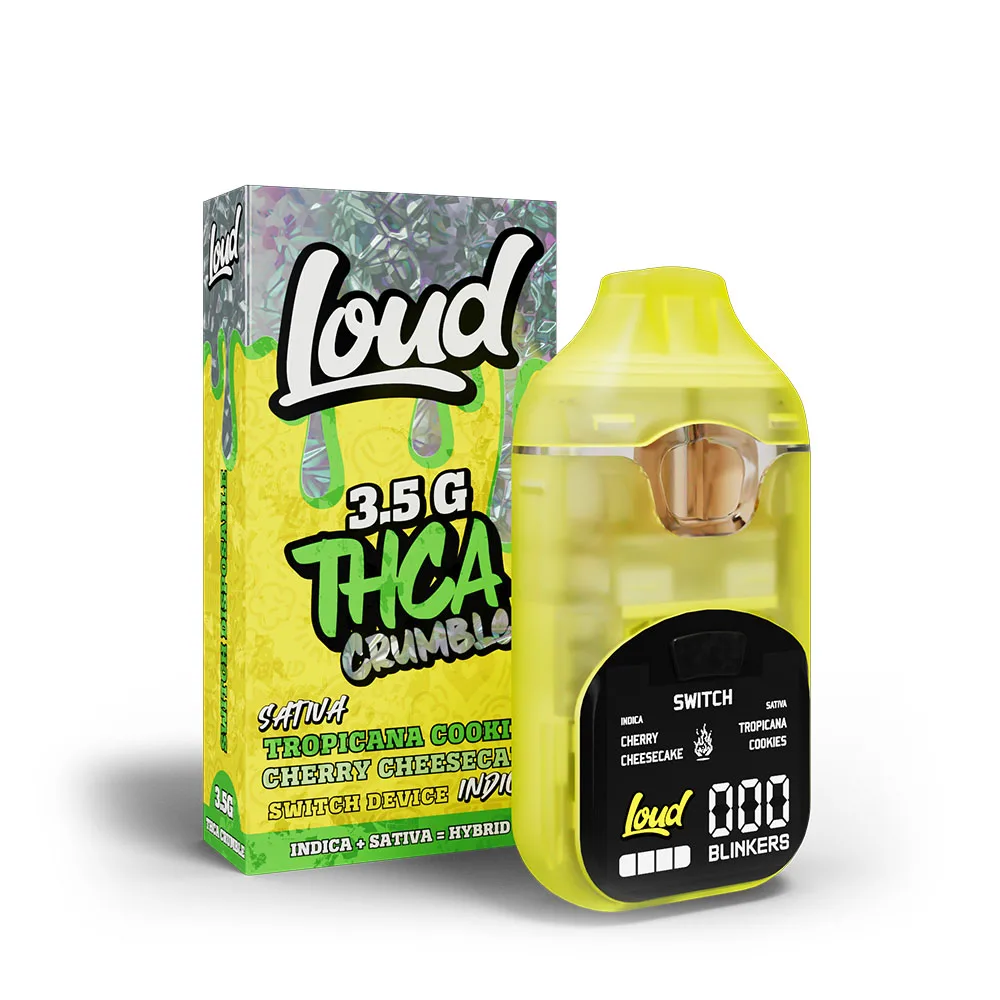 Loud THCA Crumble Switch Disposable 3.5G Tropicana Cookies Cherry Cheesecake vape
