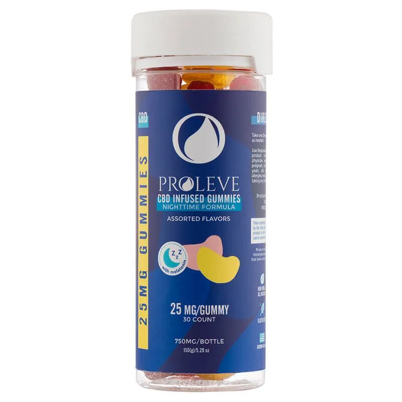 Nighttime Formula CBD Gummies - Assorted Fruit Flavors - Proleve
