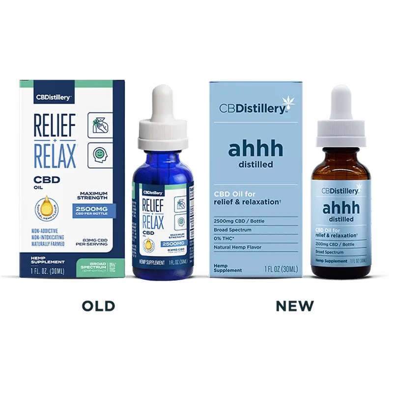 Relief + Relax CBD Isolate Oil Tincture - 2500mg - CBDistillery - Image 2