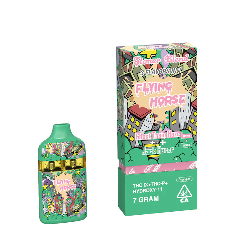 Flying Horse Stoner Blend Disposable 7g THCA THCP Hydroxy 11 Ghost Train Haze Jack Herer