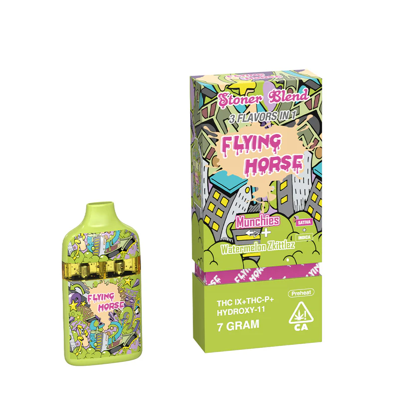 Flying Horse Stoner Blend Disposable 7g THCA THCP Hydroxy 11 Munchies Watermelon Zkittlez