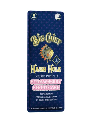 big chief hash hole thca infused pre rolls strawberry shortcake sativa 2ct 2g