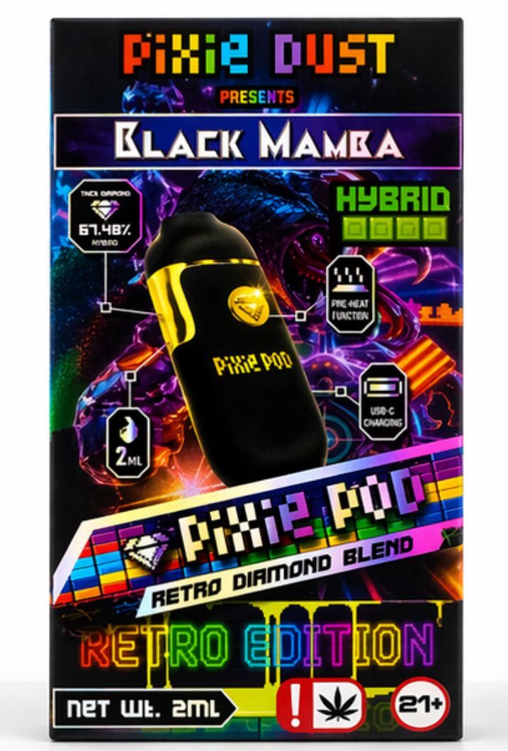 Pixie Dust - Disposable Vape - THC-A - black-mamba-hybrid - 2ML