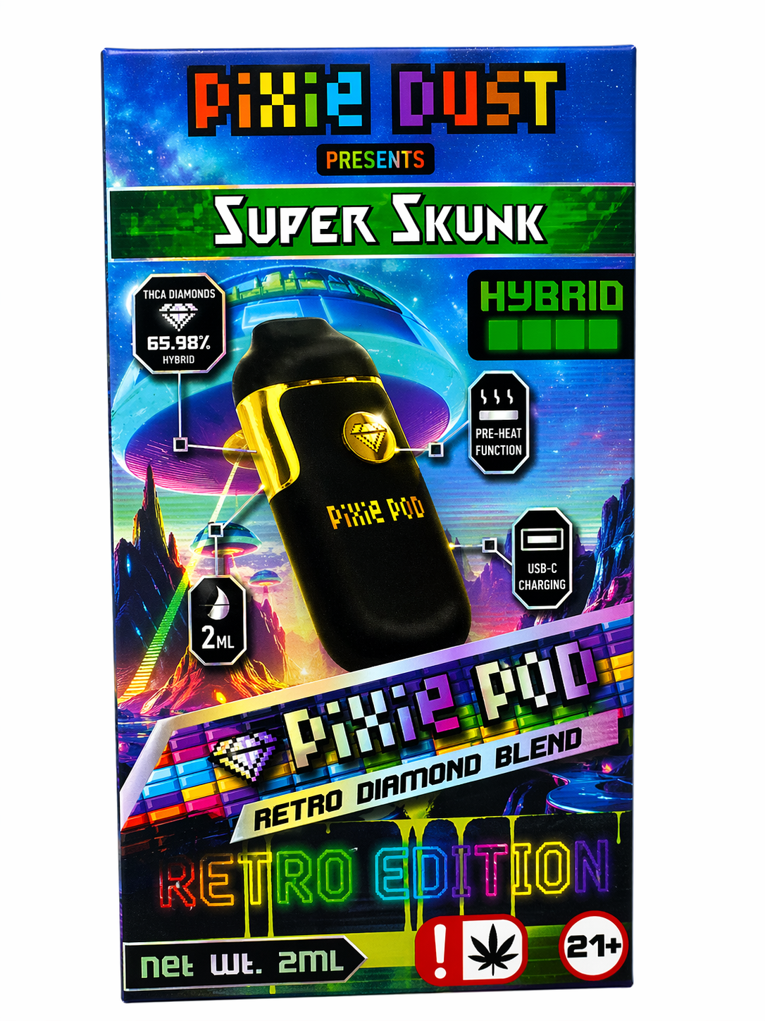 Pixie Dust - Disposable Vape - THC-A - super-skunk-hybrid - 2ML