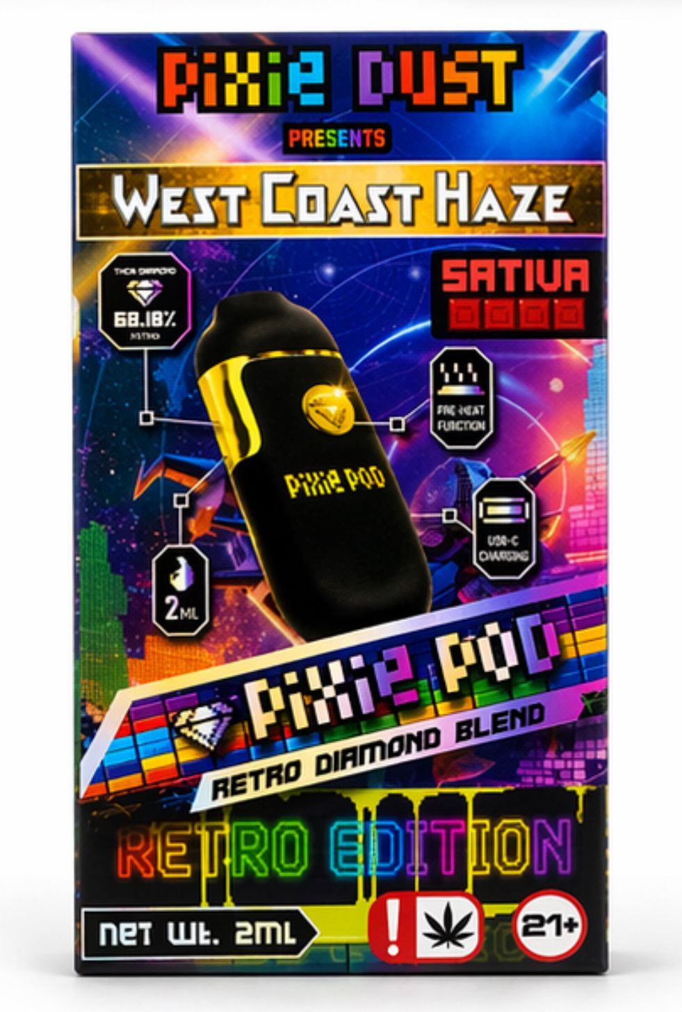 Pixie Dust - Disposable Vape - THC-A - west-coast-sativa - 2ML