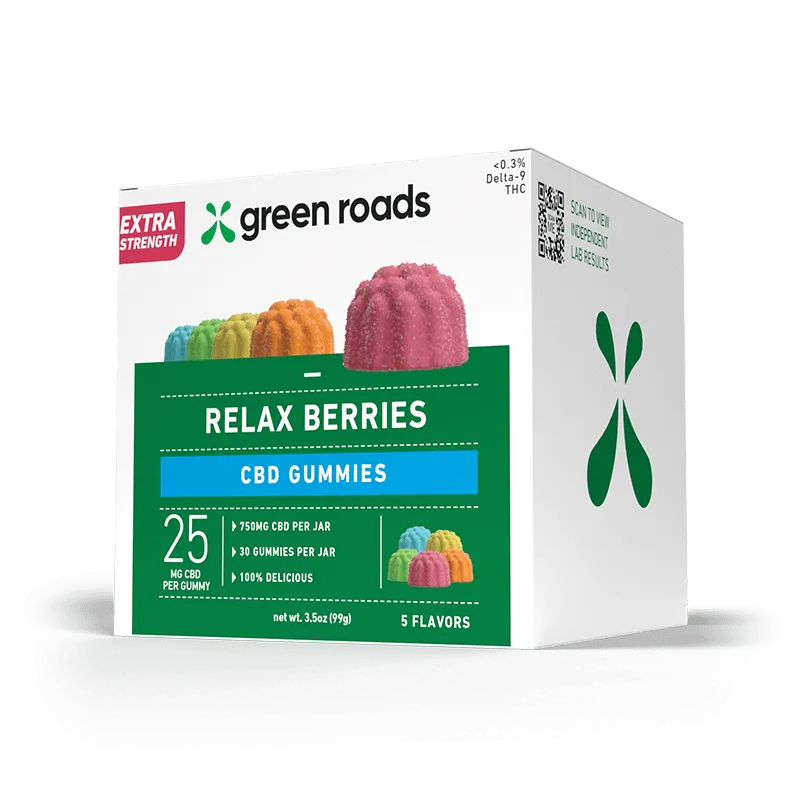 Extra Strength CBD Gummies - Relax Berries - Green Roads
