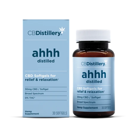 CBDistillery ahhh Distilled Broad Spectrum CBD Softgels – 30MG - Image 2