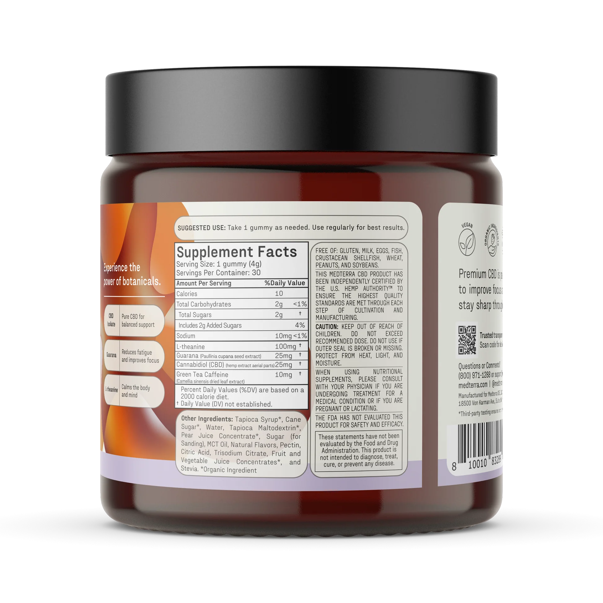 Medterra -CBD Isolate- Gummies for Focus – Red Raspberry -30ct