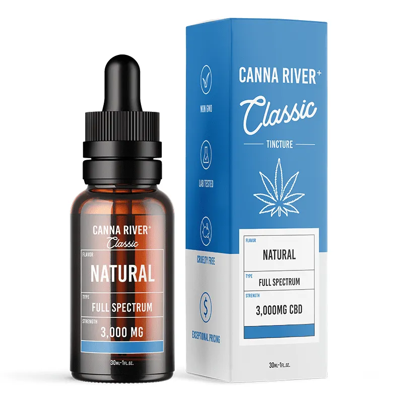 Canna River - CBD Oil - Classic Full Spectrum Tincture - Natural - 3000mg