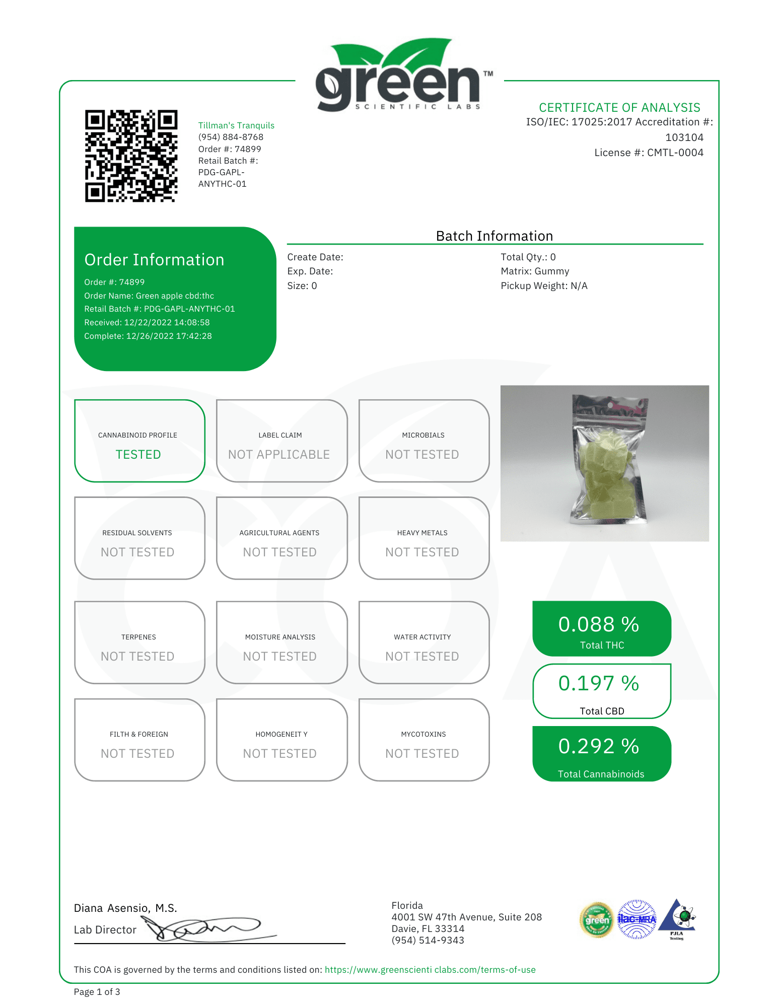 Tillman Tranquils CBD:THC Gummies Green Apple - Image 3