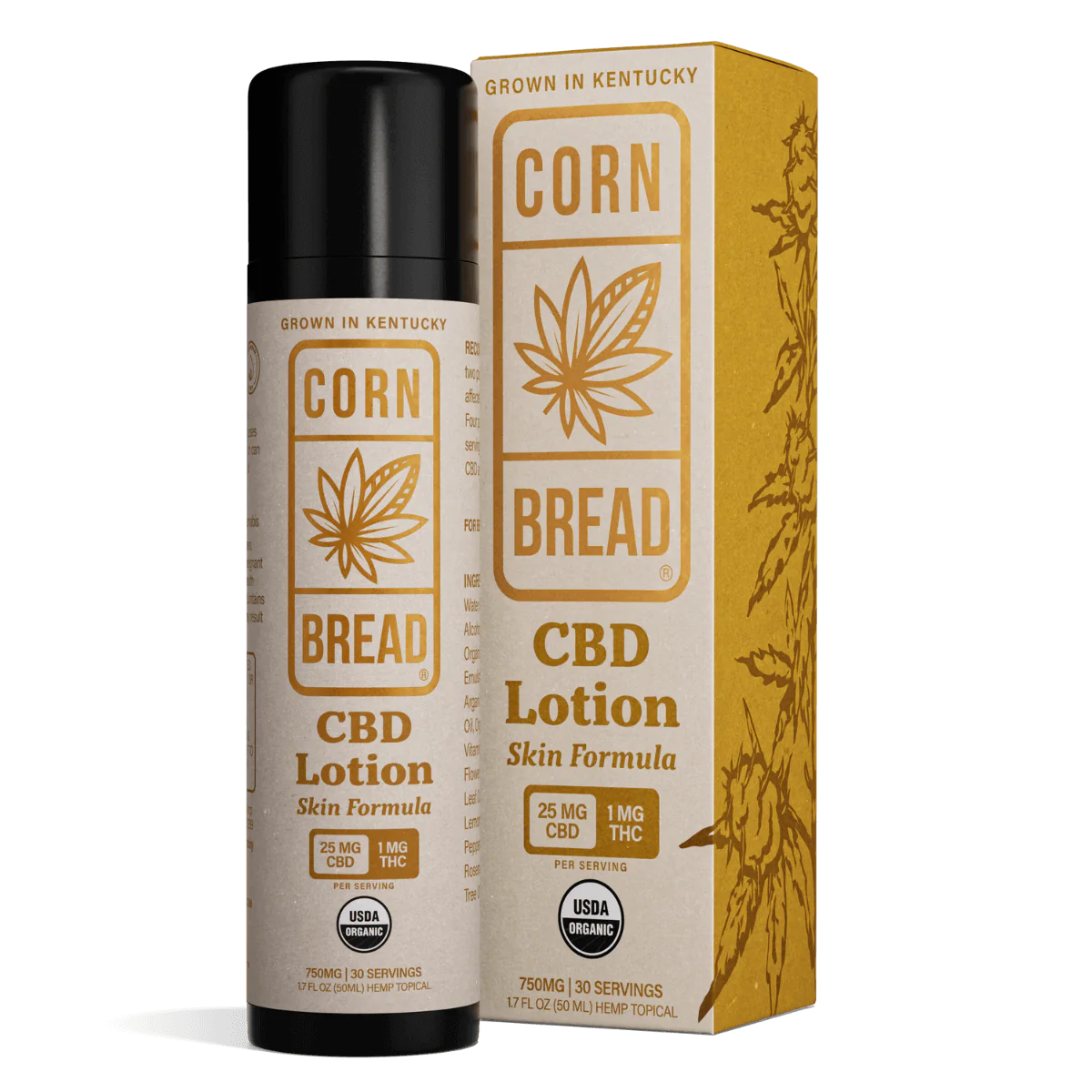 Cornbread CBD Lotion 25mg CBD THC 1mg Skin Formula