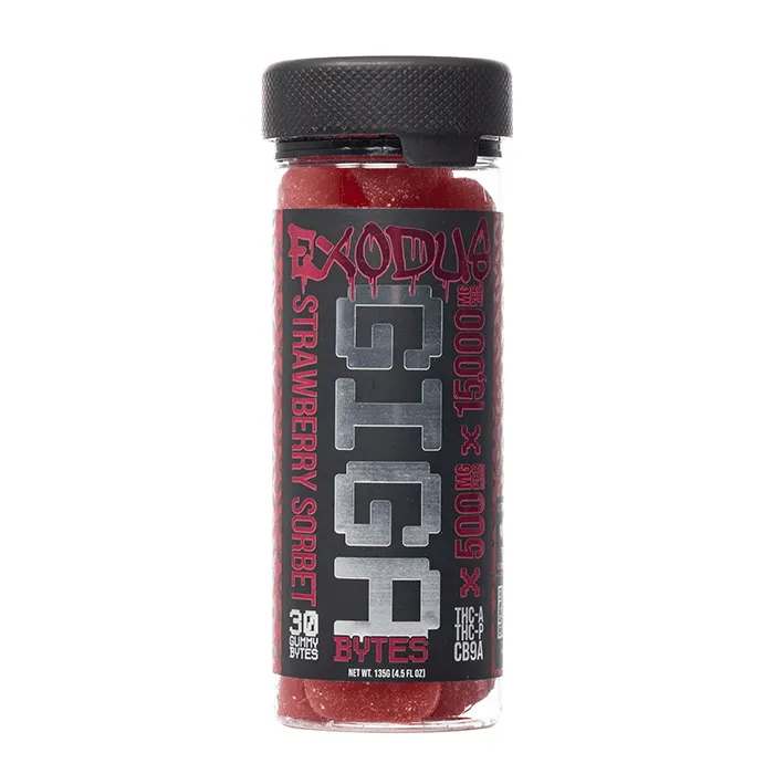 Exodus Gigabytes Gummies Strawberry Sorbet 15000mg THC-A THC-P CB9A