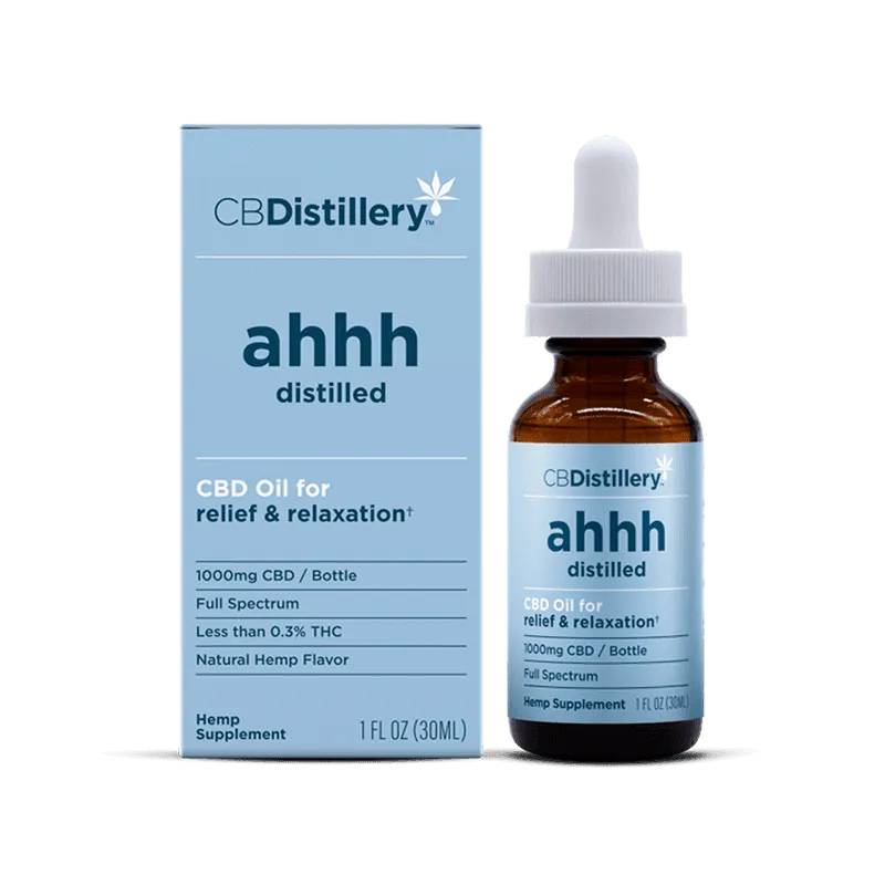 Relief + Relax CBD Isolate Oil Tincture - CBDistillery 1000 box
