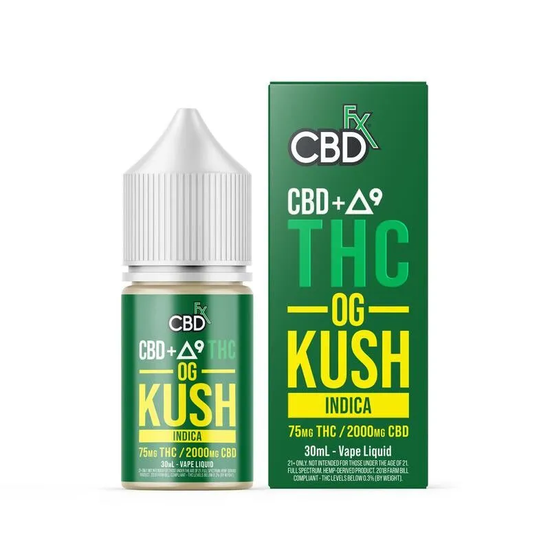 CBDfx - Delta 9 Vape Juice - D9:CBD OG Kush - 75mg/2000mg