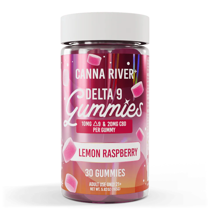 Canna River CBD Delta 9 THC Gummies Lemon Raspberry