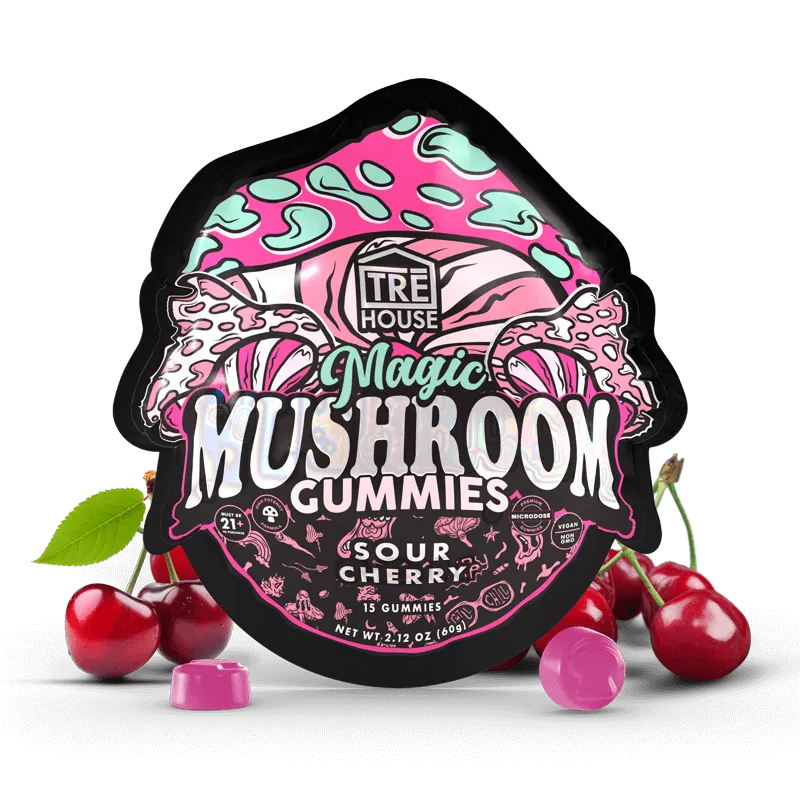 TRE House - Edible - Magic Mushrooms Gummies - Sour Cherry - 15 Count