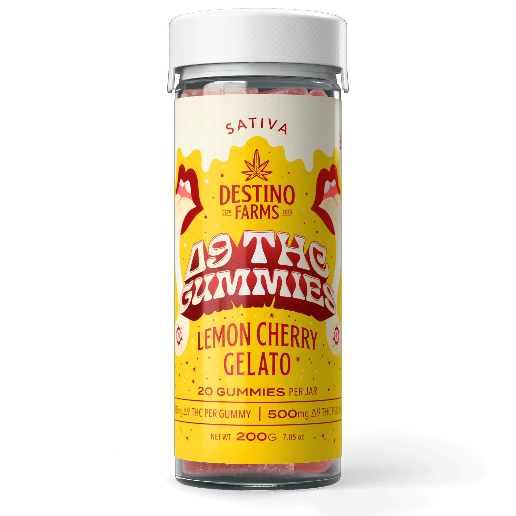 Destino Farms D9 THC 500mg Gummies - Lemon Cherry Gelato (Sativa)