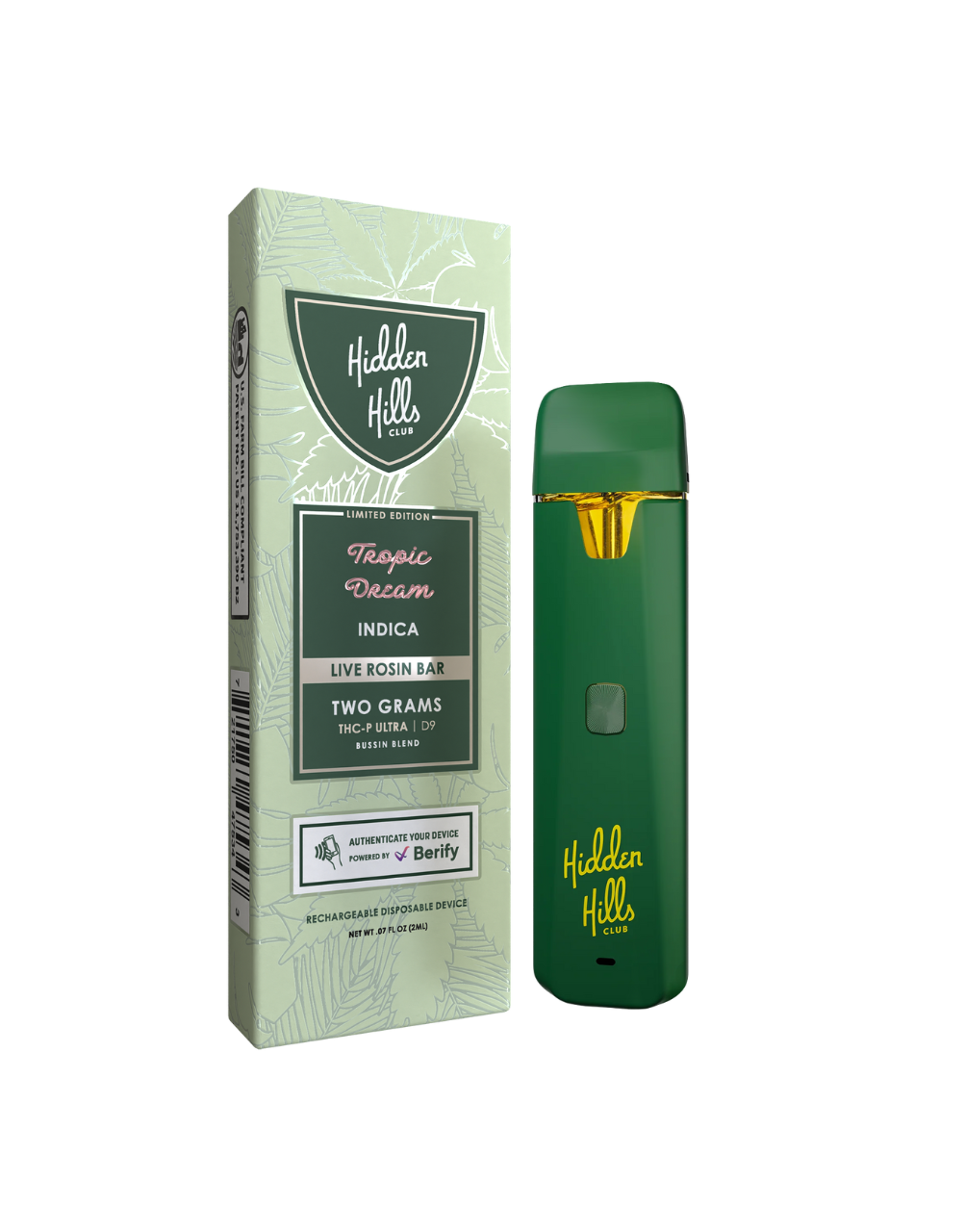 Hidden Hills 2G Live Rosin Bar Disposable Bussin Blend