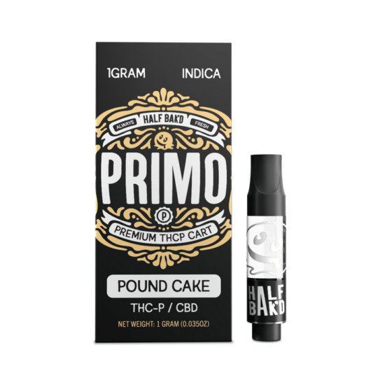 Half Bak’d Primo 1g Cartridges - Pound Cake (Indica)