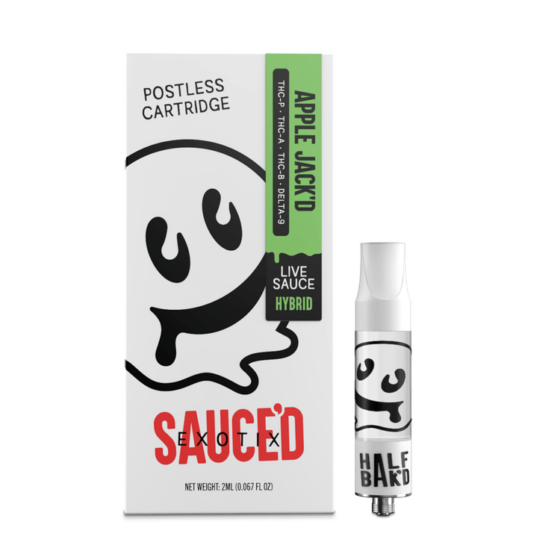 Half Bak’d Sauced Exotix 2g Live Resin Cartridge - Apple Jack'd (Hybrid)
