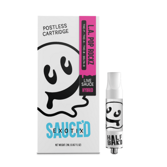 Half Bak’d Sauced Exotix 2g Live Resin Cartridge - L.A. Pop Rockz (Hybrid)