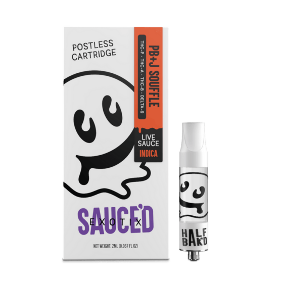 Half Bak’d Sauced Exotix 2g Live Resin Cartridge - PB+J Souffle (Indica)