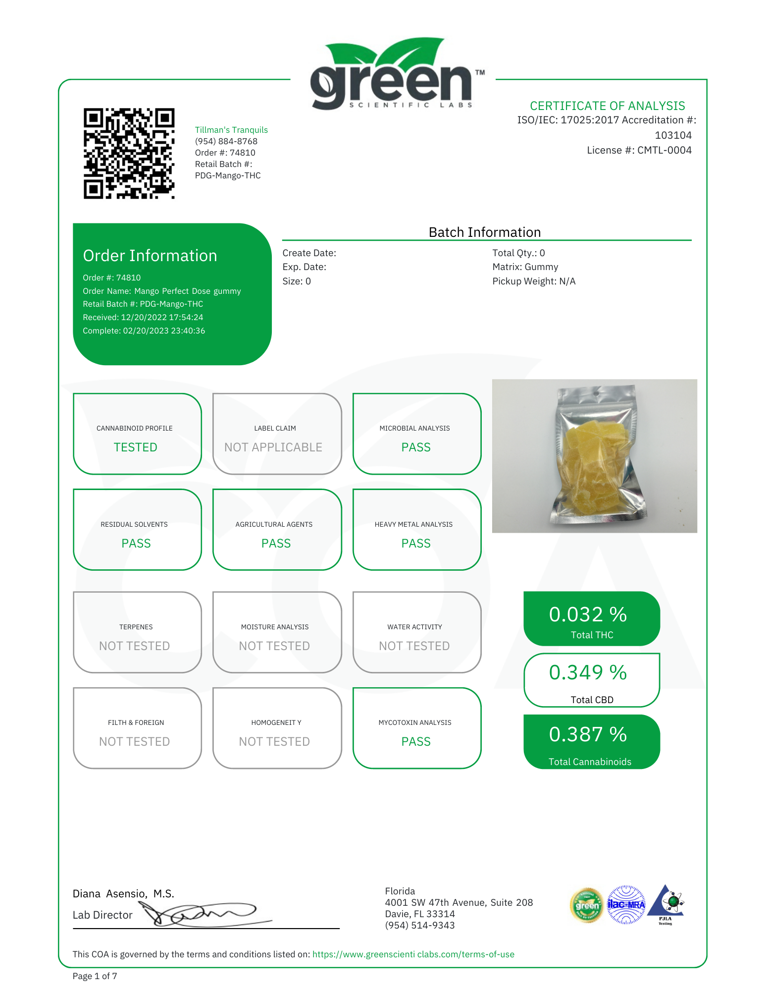 Tillman Tranquils CBD:THC Gummies Mango - Image 3