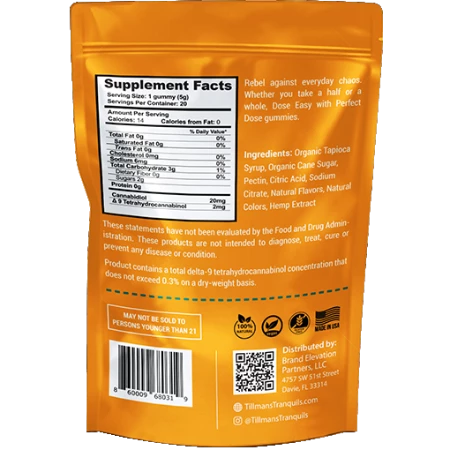 Tillman Tranquils CBD:THC Gummies Mango - Image 2