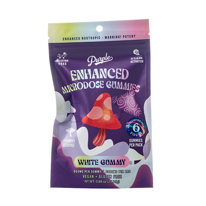 Purple Organics Mushroom Enhanced Microdose Gummies - 5CT White Gummy