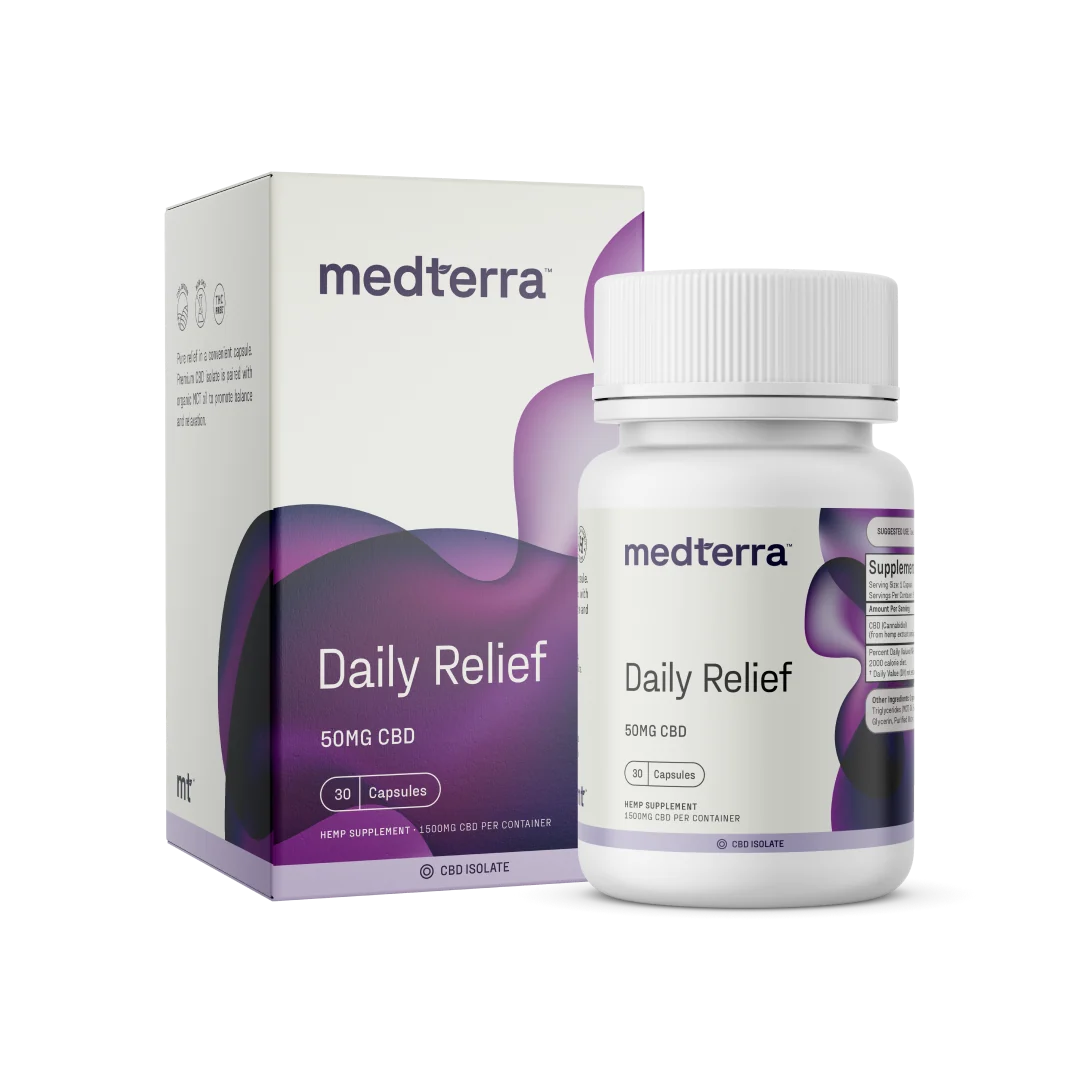 Medterra Daily Relief CBD Isolate Capsules 25mg–50mg - Image 2