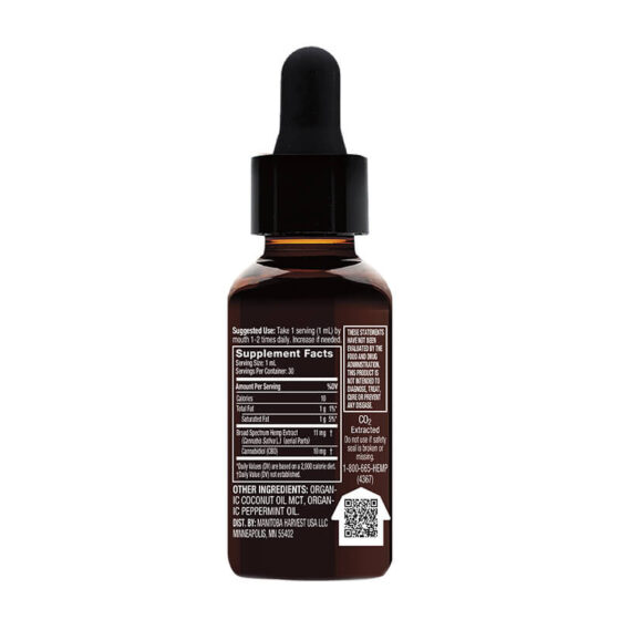 Manitoba Harvest - CBD Tincture - Peppermint Broad Spectrum Hemp Extract  Drops - 300mg
