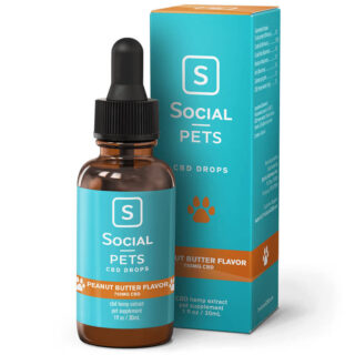 CBD For Dogs - Broad Spectrum Peanut Butter CBD Pet Tincture - 500mg-750mg - By Social