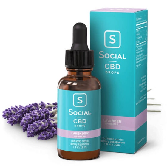 CBD Tincture - Lavender Drops CBD Oil - 500mg-2000mg - By Social
