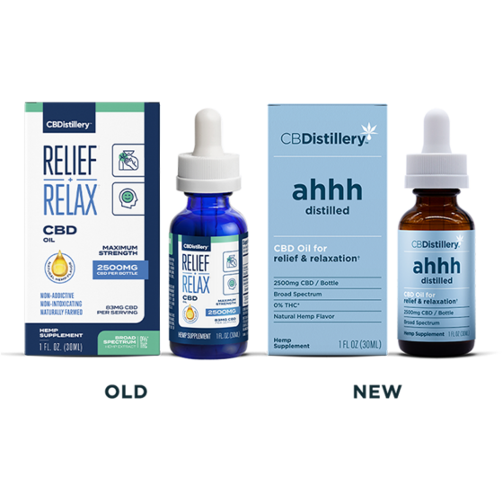 Relief + Relax Full Spectrum CBD Oil Tincture - 2500mg - CBDistillery