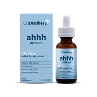 CBDistillery  ahhh Distilled Relief & Relaxation Full Spectrum CBD Oil  – 1000MG – 30mL