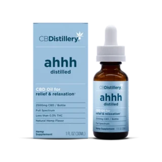 CBDistillery  ahhh Distilled Relief & Relaxation Full Spectrum CBD Oil – 2500MG – 30mL