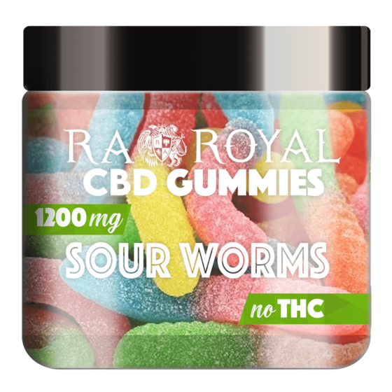 CBD Gummies - Squiggly Sour Worms - RA Royal CBD